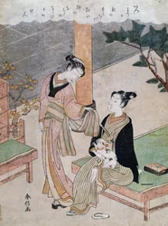 Kurtyzany — Suzuki Harunobu (1725-1770), Japonia
