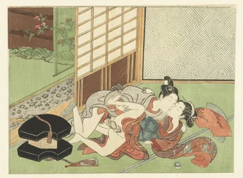 Zakochana para na matach tatami.