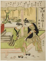 Sumirena: Temi stress of yojiya (córka yojiya, Sumirena), z serii Owers (Ukiyo Bijin Hana Yoshi)”