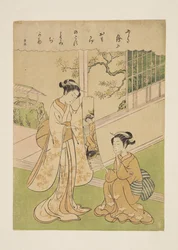 Yoneyama Teiga Unknown Play (kolorowy drzeworyt)