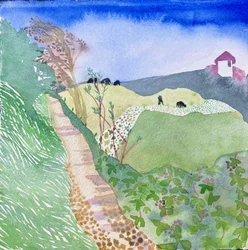 South West Coast Path - Gara Rock, 2023 (akwarela na papierze)