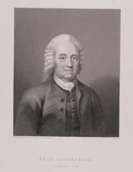 Emanuel Swedenborg (1688-1772) w wieku 80 lat, grawerowane przez W. Holla, z World Religion, wydane przez A. Fullarton & Co.