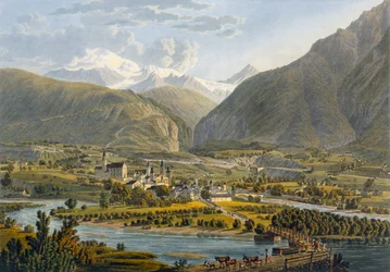 Bryg nad Rodanem, Alpy Berneńskie, Szwajcaria, 1819.