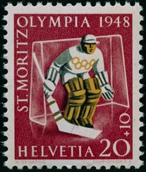 Znaczek upamiętniający Zimowe Igrzyska Olimpijskie w 1948 r.