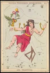 Gloria Frederich, Andromeda i Triangula, ok. 1825 (karta, papier, bibułka)