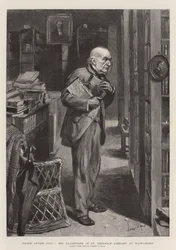 Pokój po trudach, pan Gladstone w Bibliotece św. Deiniola w Hawarden