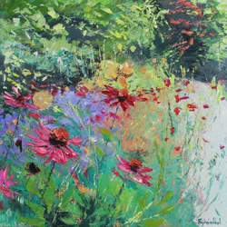 Echinacea w granicy, 2025 (akryl)