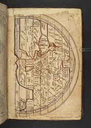 Minārat al-aqdās, f94, Mapa Europy, Azji Zachodniej i Afryki Północnej, rzutowana z północy patrząc na południe
