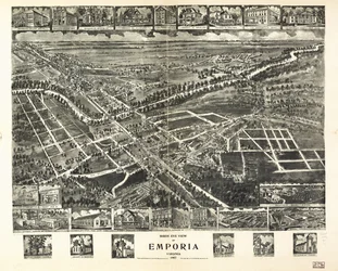 Widok z lotu ptaka na Emporię, Wirginia 1907.