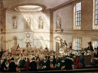India House, The Sale Room, z mikrokosmosu Londynu Ackermann