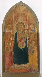 Madonna z Dzieciątkiem ze świętymi (tempera na panelu)