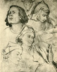 Studia głów, c1320-1366, 1943