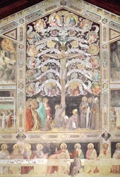 Drzewo Życia i Ostatnia Wieczerza, 1360 r. detal fresku z 85020 r.