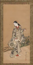 Kobieta na werandzie, ca. 1730.