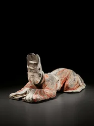 Kowtowski urzędnik dworski, wczesna dynastia Tang, VII-VIII w. (ceramika malowana)