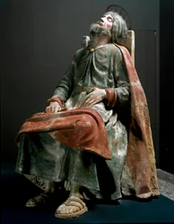 Anioł ogłaszający Józefowi narodziny Jezusa Fragment św. Józefa. Rzeźba Tanzia da Varallo (Antonio d
