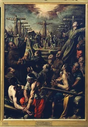 Męczeństwo braci franciszkanów w Nagasaki, ok. 1627 (olej na płótnie)