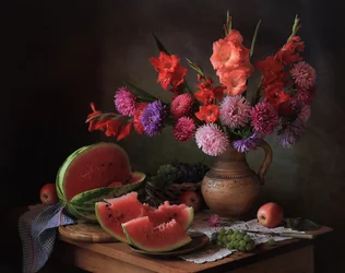 Martwa natura z letnimi plonami