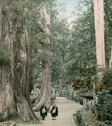 Cmentarz Okuno-In na górze Koya w Yamamoto, około 1900-1915 r. (zdjęcie)