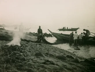 Powrót japońskich rybaków około 1900-1915 r. (fotografia)