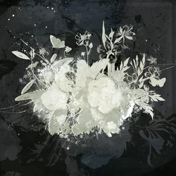 Sylwetka kwiatowa, 2015 (kolaż na płótnie)