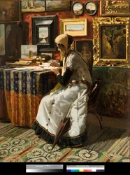 Nie mogę czekać na list Obraz Telemaco Signoriniego (1835-1901) 1867 Kolekcja prywatna
