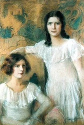 Portret dwóch dziewczyn, ok. 1910 (pastel na pokładzie)