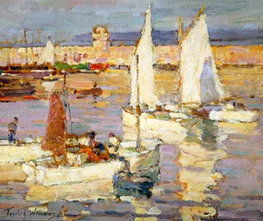 Port, Mevagissey, Kornwalia (olej na pokładzie)