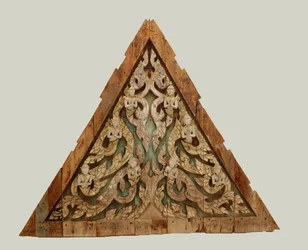Szczyt tajskiej świątyni z okresu późnego Ayutthayi (1351-1767) (drewno)
