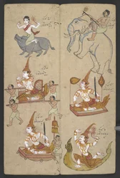 Lub 16455 f.14r, Zwierzęta z Zodiaku, z Phrommachat (pergamin)