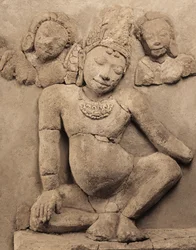 Relief, z Chedi Chula Pathom, Szkoła Dwaravati (stiuk)