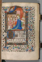 Book of Hours Korzystanie z Paryża: Fol. 37r, Zwiastowanie, ok. n.e. 1420.
