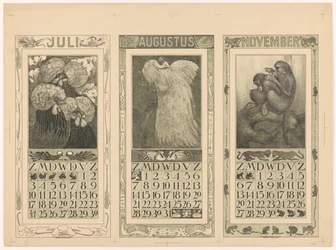 Kalendarze na lipiec, sierpień i listopad 1910