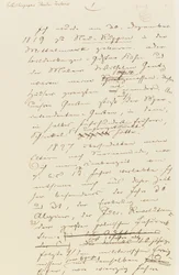 Strona z autobiografii Fontane (pióro i atrament na papierze)