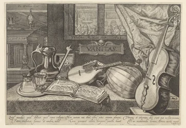 Vanitas martwa natura z instrumentami muzycznymi