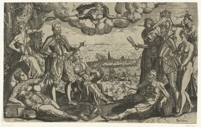 Porównanie Oranje i Alvy z Hiszpańską Furią w tle, ok. 1577