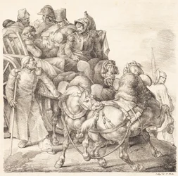 Wóz pełen rannych żołnierzy (Chariot charge de soldats blesses)