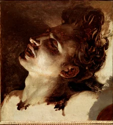 Głowa martwego młodzieńca Obraz Jean Louis Theodore Gericault (1791-1824) XIX-wieczne słońce. 31x33 cm Rouen, Muzeum Sztuk Pięknych