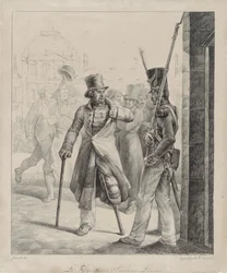 Szwajcarski strażnik w Luwrze (The Swiss Royal Guard Sentry at the Louvre)