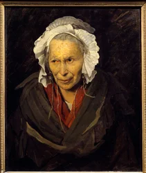 Hiena z Salpêtrière, czyli monomania zazdrości. Portret starej kobiety cierpiącej na chorobę psychiczną. Obraz Théodore
