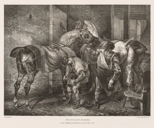 Różne tematy zaczerpnięte z życia i na kamieniu: angielski kowal, 1821.