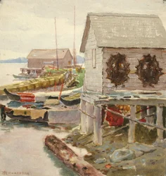 Suszenie skórek, Sitka, ca. 1880-1914.