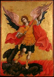 archangel Saint Michel - Michał Archanioł - Peinture (ikona) de Theodore Poulakis (1622-1692) - II poł. - Tempera na panelu - 76x54,3 - Muzeum Benaki, Ateny