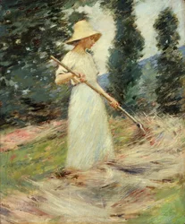 Dziewczyna grabiąca siano, ok. 1890 (olej na płótnie)