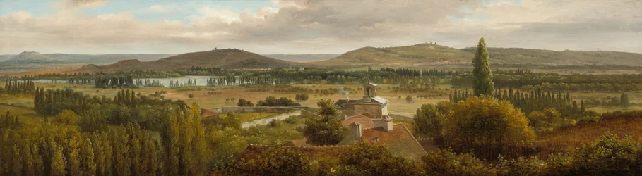 Panoramiczny krajobraz w pobliżu rzeki Mozeli