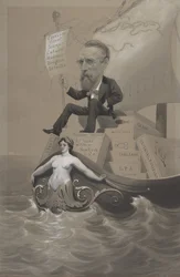 Samuel P. Avery transportuje swoje skarby przez morze, ok. 1875-80