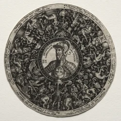 Projekt naczynia z medalionami, ok. 1900 r. 1558.