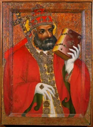 Święty papież - Portret nieznanego papieża ... (tempera na drewnie)