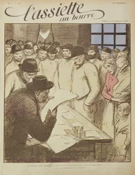 „La Caisse de Greve”, karykatura z 1. wydania magazynu „L
