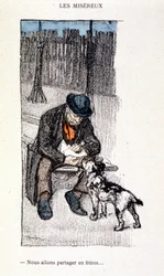 Les Miserables: Podzielimy się jako bracia (Mistrz i jego pies) - w „” Dans la vie””, autorstwa Steinlen